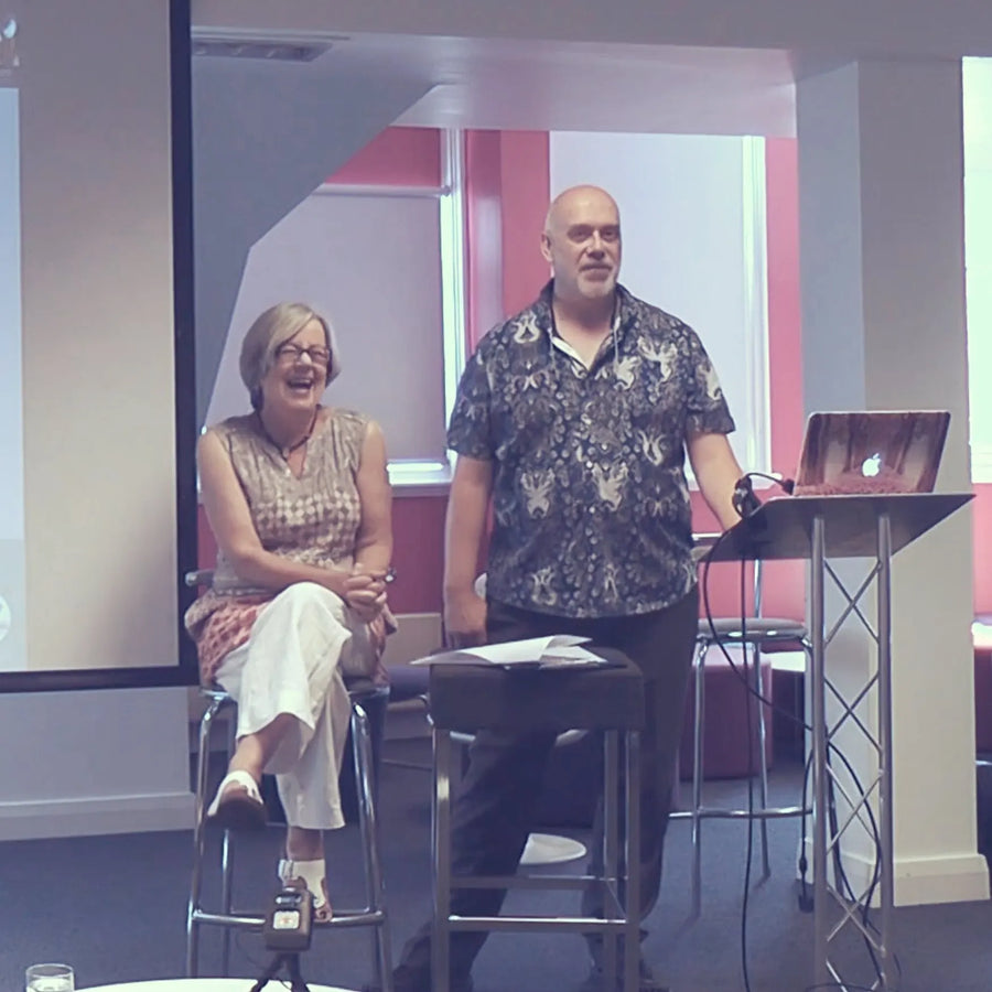 Dr Gillyanne Kayes and Jeremy Fisher teaching